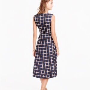 J.Crew A-line dress in silk-twill windowpane print